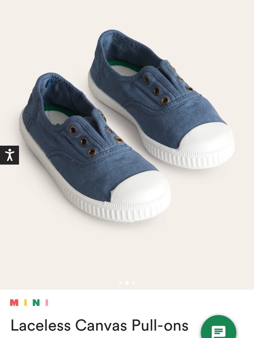 Boden Laceless Canvas Pull-On Sneakers - Navy Blue & White